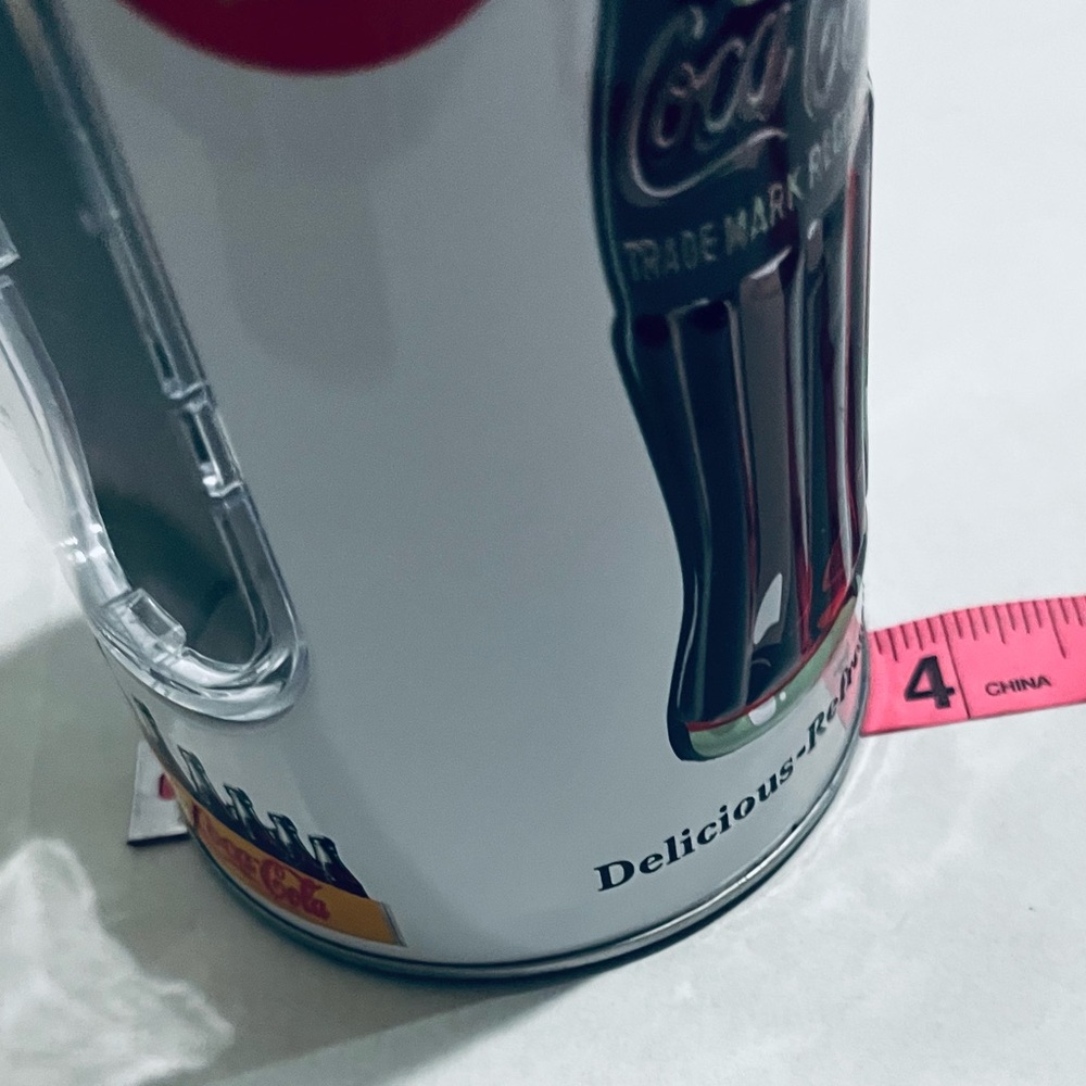 Coca-Cola Red and White Holder/Dispenser Tin Drinking Straw Canisters - Picture 9 of 10